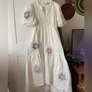 Reserved - Sea New York Violette Patch Puff Sleeve Midi Dress